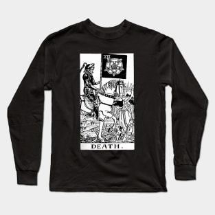 DEATH Tarot Card vintage retro illustration Long Sleeve T-Shirt